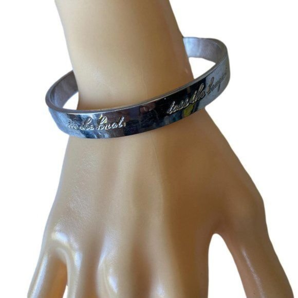 kate spade "Happily Ever After" Silver Plated Bangle Bracelet - Picture 2 of 13